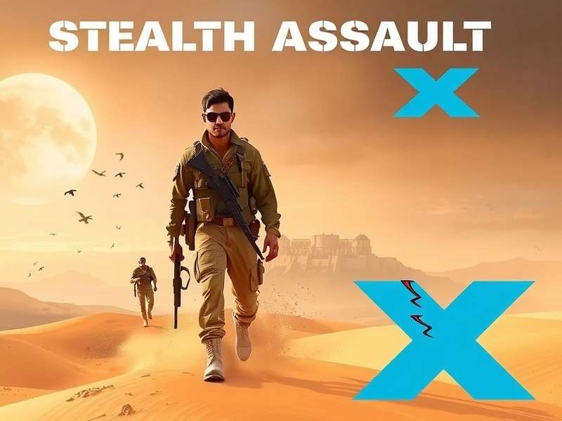 Stealth Assault X Game Cover featuring Agent Vikram Rathore in the Thar Desert